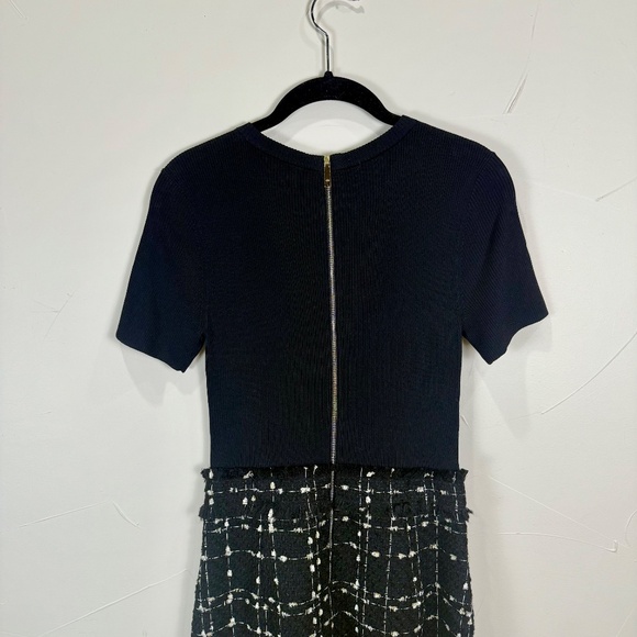 Ted Baker London Knit & Tweed Dress | Size 1 (US 4) | Short Sleeve Fit & Flare - Picture 8 of 11